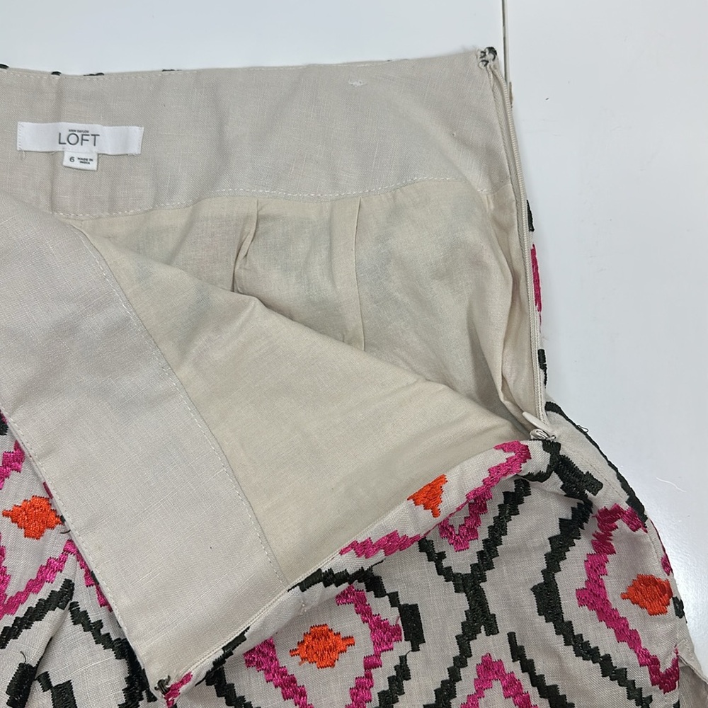 Ann Taylor Loft Riviera Embroidered High Waist Shorts Size 6 - Picture 4 of 10